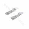 925 Thai Sterling Silver Tassel Pendant Charms Size 6x30mm Hole 3mm 10pcs/Pack