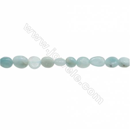 Perles Amazonite en forme irrégulière sur fil Taille 5~8mm x6~9mm trou 1mm x1fil 15~16"