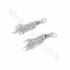 925 Thai Sterling Silver Tassel Pendants Charms Size 5x33mm Hole 3mm 20pcs/Pack