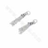 925 Thai Sterling Silver Tassel Pendant Charms Size 5x26mm Hole 3mm 20pcs/Pack