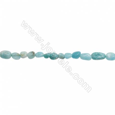 Perles Amazonite en forme irrégulière sur fil Taille 5~6mm x9~11mm trou 1mm x1fil 15~16"