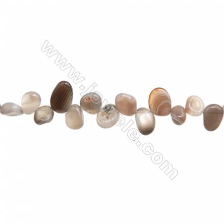 Perles Agate du Botswanna en forme irrégulière sur fil Taille 6~10mm x8~13mm trou 1mm x1fil 15~16"