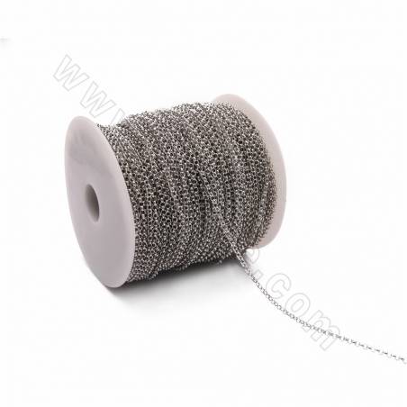 Chaînes Rolo en laiton pour la fabrication de colliers et de bracelets, largeur 2,2 mm, épaisseur 0,6 mm, trou 1,2 mm, 1 mètre