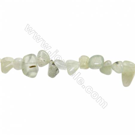 Perles Prehnite en forme irrégulière sur fil Taille 7~10mm x8~12mm trou 1mm x1fil 15~16"