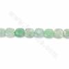 Fili di perle di giada birmana naturale, quadrate sfaccettate, dimensioni 8x8 mm, spessore 4 mm, foro 1 mm, 15~16"/filo