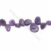 Natural Amethyst Beads Strand  Size: 8~14mm x 9~19mm  hole 1mm  15~16" x 1strand