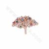 Brass Tree Charms Connectors Cubic Zirconia Micro Pave Size 19x25mm Hole 0.8mm 6 pcs/Pack