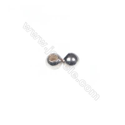 925 Sterling silver beads, 2.5 mm, x 200pcs, hole 0.8 mm