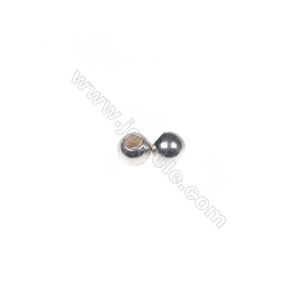 Perles rondes en argent925  2.5mm X 200pcs Diamètre de trou 0.8mm
