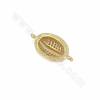 Brass Gold-Plated  Cubic Zirconia Micro Pave Charms Connectors  Seashell Size 11x20mm Hole 0.8mm 8pcs/Pack