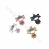 Brass Girl Pendant Charms CZ Micro Pave Size 24x20mm Hole 1.7mm 6 pcs/Pack