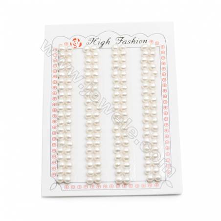 Granos de AAA agua dulce perla   medio-perforado   blanca   plano y redondo   Diámetro 4.5~5 mm  Agujero :1mm . S