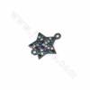 Liens en laiton CZ, zircon cubique micro-pavé, étoile, taille 16x13mm, trou 1mm, 10pcs/pack