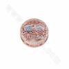 Brass Slide Charms Cubic Zirconia Micro Pave Size 17mm Hole 10x2mm 4pcs/Pack