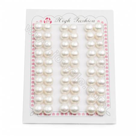 Granos de AAA agua dulce perla   medio-perforado   blanca   plano y redondo   Diámetro 9~9.5 mm.  Agujero :0.8 mm