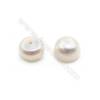 Fresh Water AAA Grade Half-Drilled Pearl Beads  Flat Back   Diameter 9.5mm  Thick 9mm  Hole 0.8mm  60pcs/card
