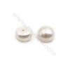 Fresh Water AAA Grade Half-Drilled Pearl Beads  Flat Back   Diameter 10.5mm  Thick 10mm  Hole 0.8mm  54pcs/card