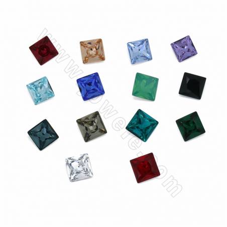 K9 Glass Pointed Back Glass Rhinestone Cabochons, Faceted Square, Size 10x10mm, 70pcs/pack, a wide of color available