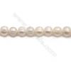 Natural Fresh Water Pearl Beads Strand  Oval  Size 8~9mm  Hole 0.7mm  15~16" x 1strand