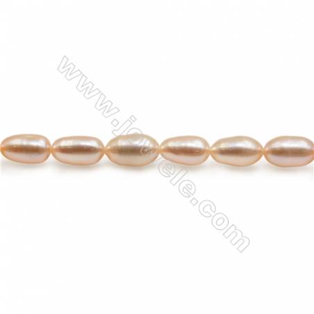 Perlas de agua dulce cultivada Tamaño5~6mm Agujero0.7mm Longitud 39-40cm/tira