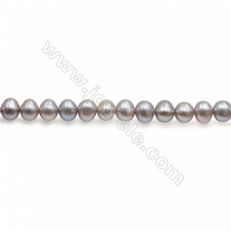 Natural Fresh Water Pearl Beads Strand  Oval  Size 5~6mm  Hole 0.8mm  15~16" x 1strand