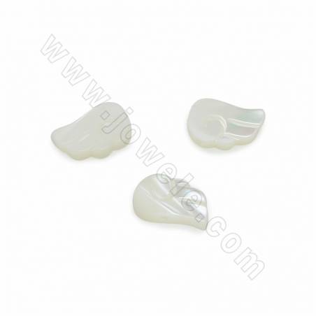 Perles de nacre blanche à motif de nuages, taille 7x10mm, trou 0.7mm, 15 perles/brin