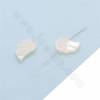 Perles de nacre blanche à motif de nuages, taille 7x10mm, trou 0.7mm, 15 perles/brin