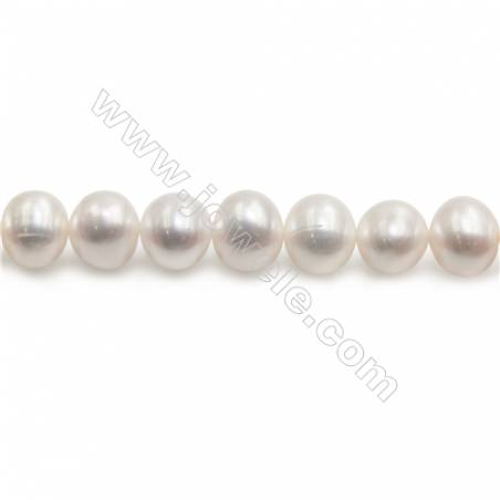 Natural Fresh Water Pearl Beads Strand  Oval  Size 9~10mm  Hole 0.8mm  15~16" x 1strand