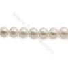 白色天然淡水珍珠蛋形串珠 尺寸 10~11毫米 孔徑 約0.8毫米 x1條 15~16"