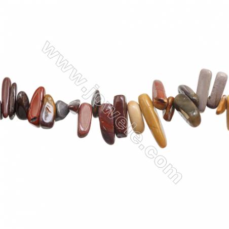 Mookaite Gemstone Chips Beads Strand, Size 3~10mm x10~24mm, Hole 1mm, 15~16"/strand