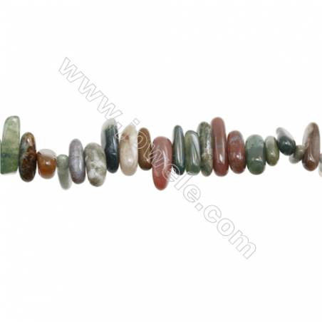 Natural Indian Agate Chips   Size 3~6x12~25mm   hole 1mm   15~16" x 1Strand