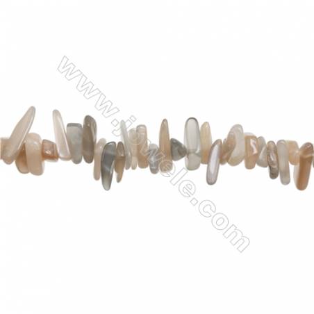 Natural Moonstone Chips Strand  Size 4~5x9~18mm  hole 1mm  15~16" x 1 Strand
