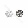 Openwork Hollow Flower Gray Mother-of-Pearl Charm 15mm  6pcs/Pack