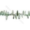 Natural Green Aventurine Beads Strand  Irregular Rectangle  Size 4~5mm x 10~25mm  hole 1mm   15~16‘’ x 1 piece