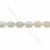 Fil de perles ovales en nacre blanche, Taille 6x9 mm, trou 0.8 mm, environ 44 perles / fil 15~16"