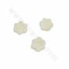Collier de perles de nacre blanche en forme de fleur, Taille 10 mm, Trou 0.8 mm, environ 41 perles/coton 15 - 16"