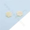 Collier de perles de nacre blanche en forme de fleur, Taille 10 mm, Trou 0.8 mm, environ 41 perles/coton 15 - 16"