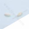 Perles de nacre blanche en forme d'œuf, taille 4x8 mm, trou 0.7 mm, environ 50 perles / fil 15 ~ 16 ''
