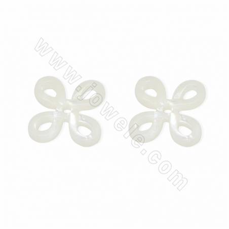 Chinese Knot White Mother-of-Pearl Shell Charm 18mm  6pcs/Pack