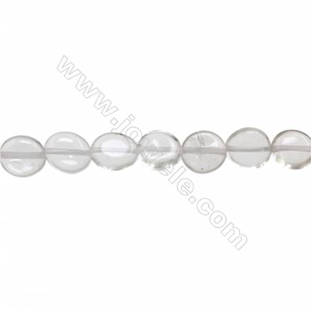 Perles Cristal de roche en forme irrégulière sur fil Taille 10~11mm x11~12mm trou 1mm x1fil 15~16"