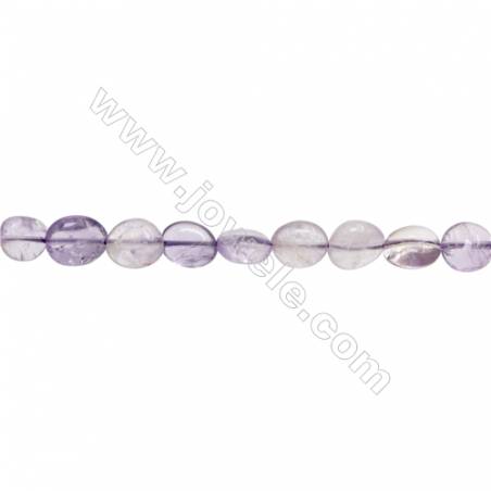 Perles Améthyste en forme irrégulière sur fil Taille 8~10mm x9~11mm trou 1mm x1fil 15~16"
