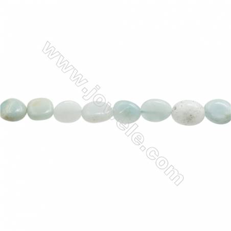 Perles Amazonite en forme irrégulière sur fil Taille 8~9mm x9~10mm trou 1mm x1fil 15~16"