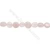 Perles Quartz rose en forme irrégulière sur fil Taille 10~11mm x11~12mm trou 1mm x1fil 15~16"