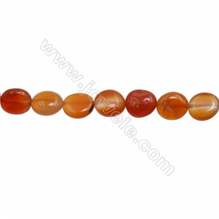 Perles Agate rouge en forme irrégulière sur fil Taille 11~12mm x12~13mm trou 1mm x1fil 15~16"