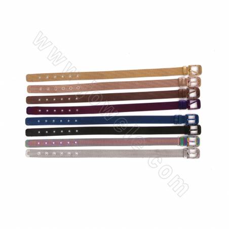 ユニセックス304ステンレススチールウォッチバンドブレスレット、カラフル、長さ21.6cm、厚さ1mm、幅10mm、4個/パック