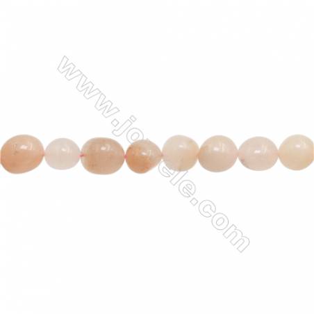Perles Aventurine orange en forme irrégulière sur fil Taille 8~9mm x9~11mm trou 1mm x1fil 15~16"