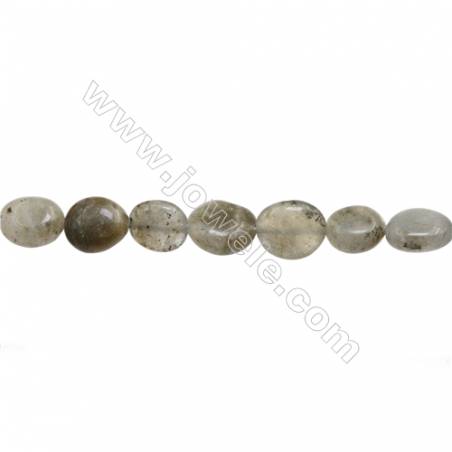 Perles Labradorite en forme irrégulière sur fil Taille 8~10mm x10~12mm trou 1mm x1fil 15~16"