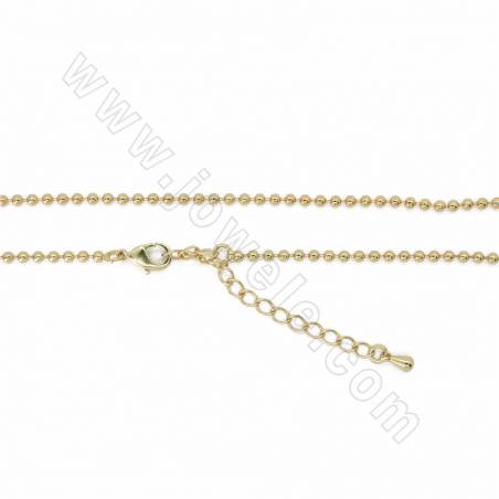 304 Stainless Steel Round Beaded Chains Length 81.5cm Width 2mm 4pcs/Pack