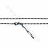 304 Stainless Steel Round Beaded Chains Length 81.5cm Width 2mm 4pcs/Pack