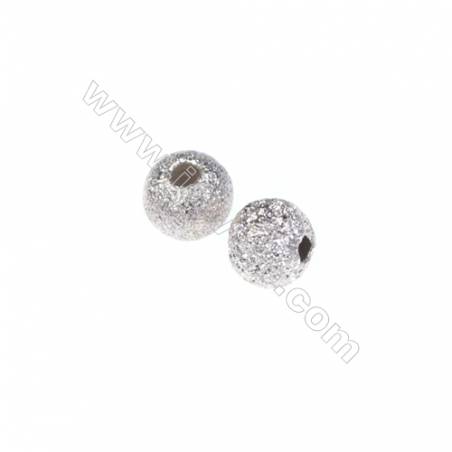 Frosted 925 sterling silver beads, 4mm, x 100pcs, hole 1mm